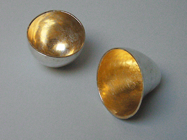 forged silver cups by Yuki Kamiya 