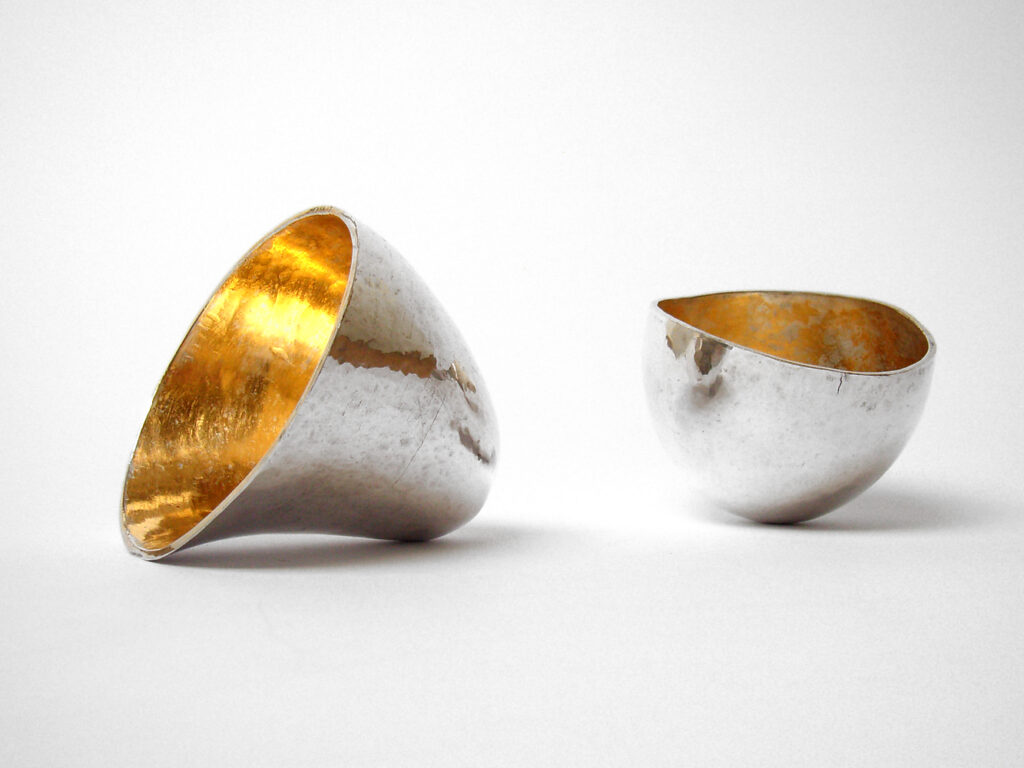 forged silver cups by Yuki Kamiya 