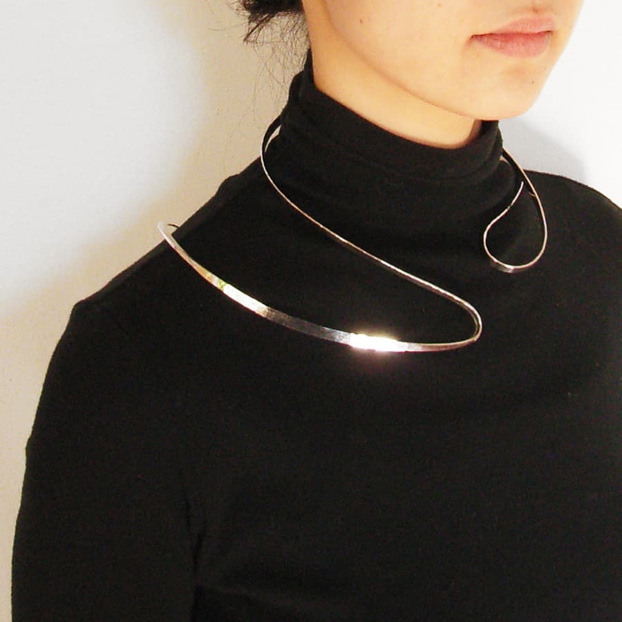 Hand hammerd silver neckpiece 2005